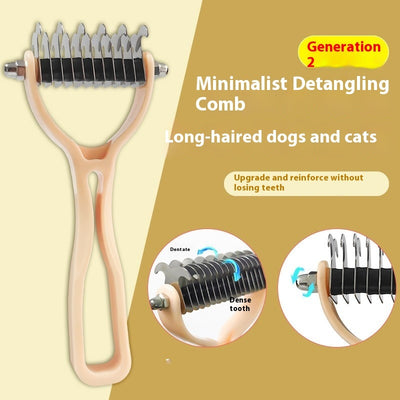 Pets Fur Knot Cutter Dog Grooming Shedding Tools Pet Cat Hair Removal Double-sided Comb Brush