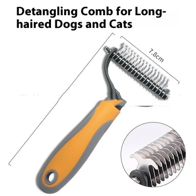 Pets Fur Knot Cutter Dog Grooming Shedding Tools Pet Cat Hair Removal Double-sided Comb Brush