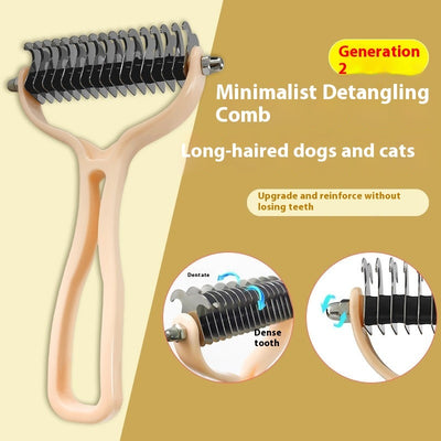 Pets Fur Knot Cutter Dog Grooming Shedding Tools Pet Cat Hair Removal Double-sided Comb Brush