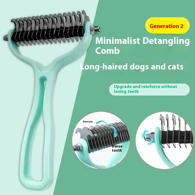 Pets Fur Knot Cutter Dog Grooming Shedding Tools Pet Cat Hair Removal Double-sided Comb Brush