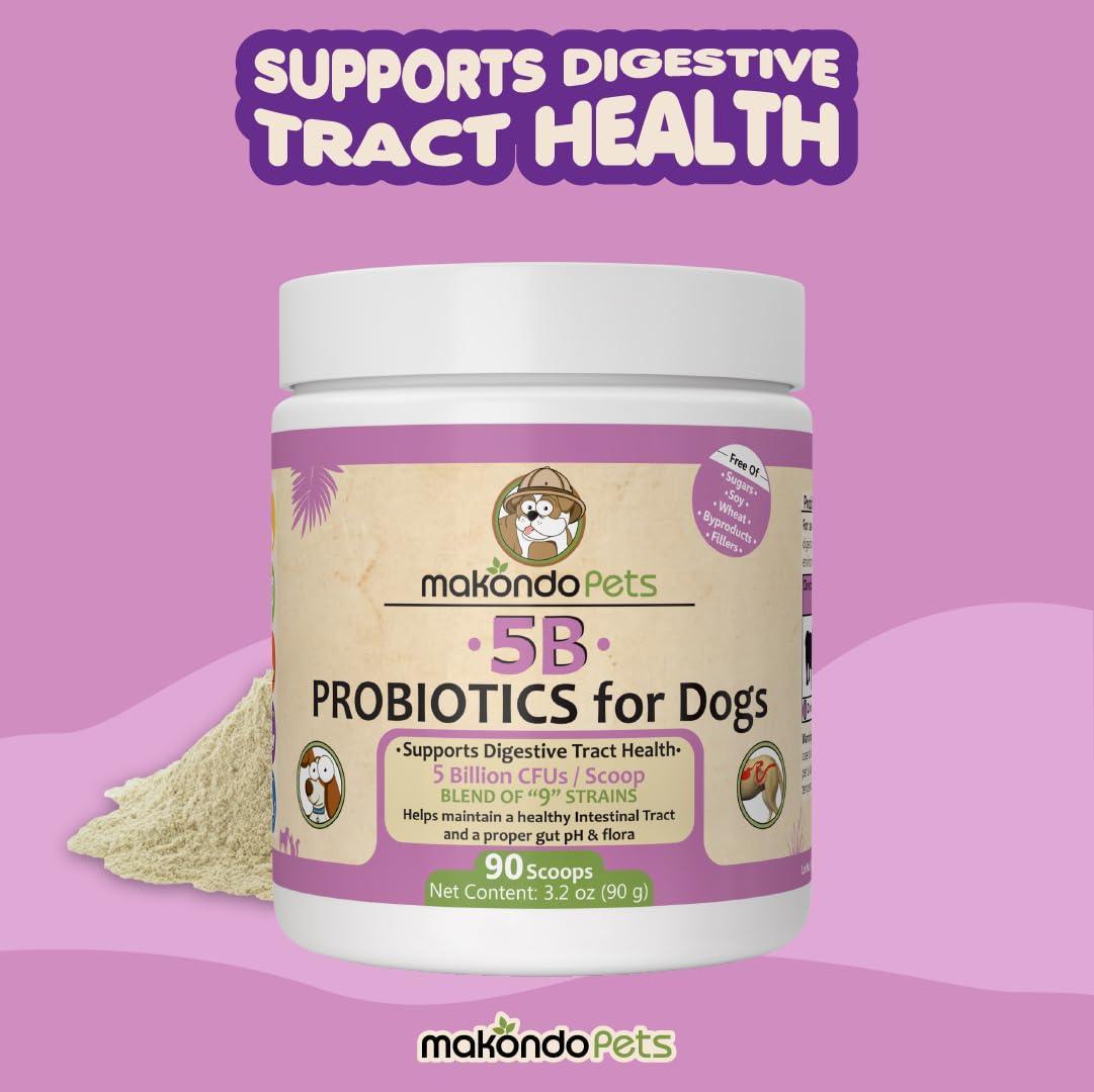 Probiotics for Dogs & Puppies Extra Strength 9 Species 5 Billion CFU per Scoop of Dog Probiotics and Digestive Enzymes for Dogs Support Fiber for Dogs  Dog Allergy Relief Powder Probiotic for Dogs