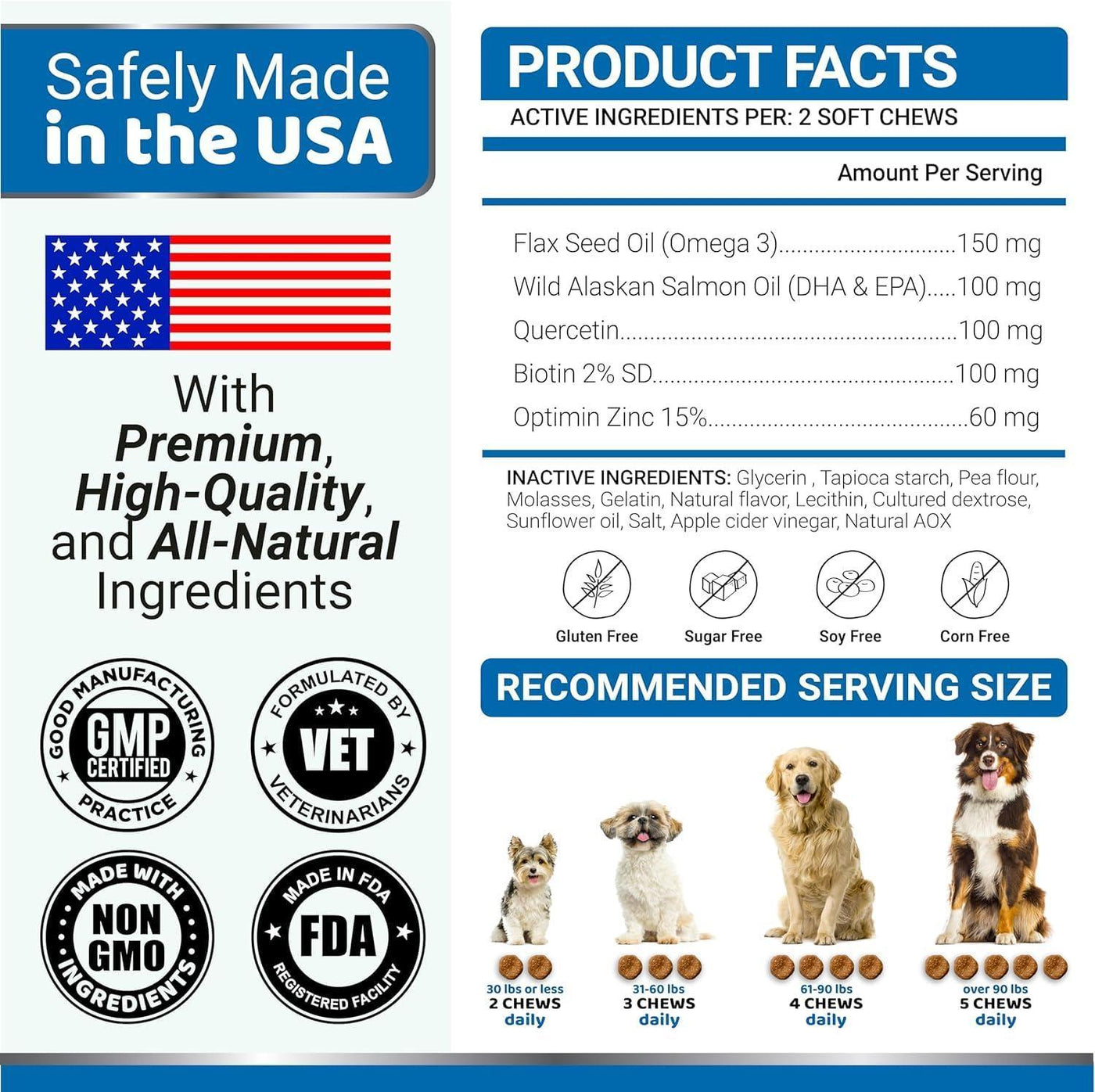 2 Pack Omega 3 Fish Oil for Dogs Skin and Coat