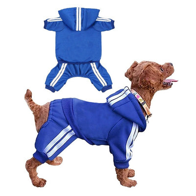 Casual Pet Dog Striped Hoodie Sweatpants Suits