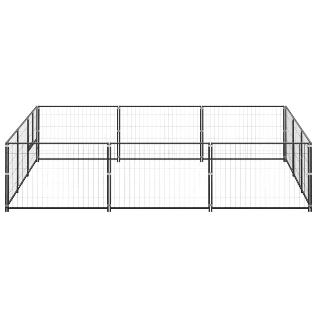 Dog Kennel Black 96.9 ft² Steel