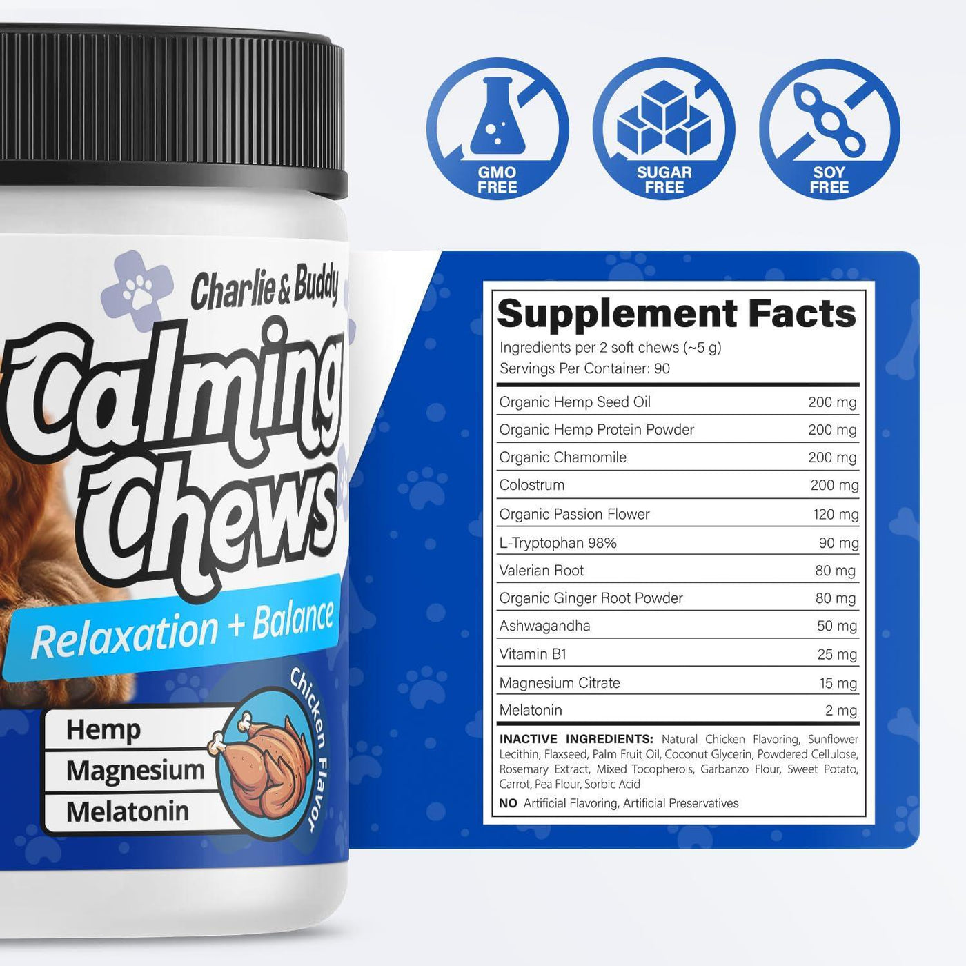 Calming Chews for Dogs Dog Anxiety Relief Promote Relaxation