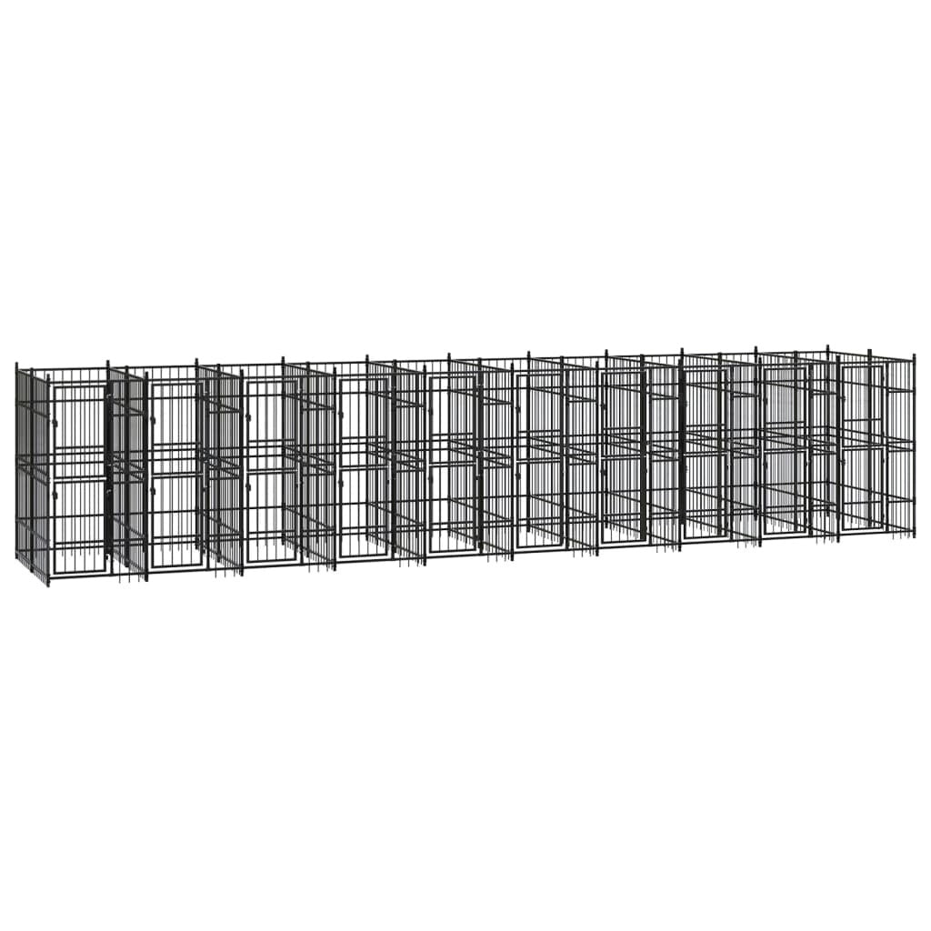 Outdoor Dog Kennel Steel 198.4 ft²