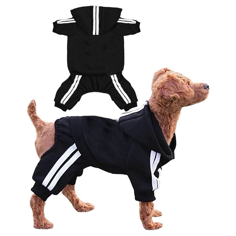 Casual Pet Dog Striped Hoodie Sweatpants Suits