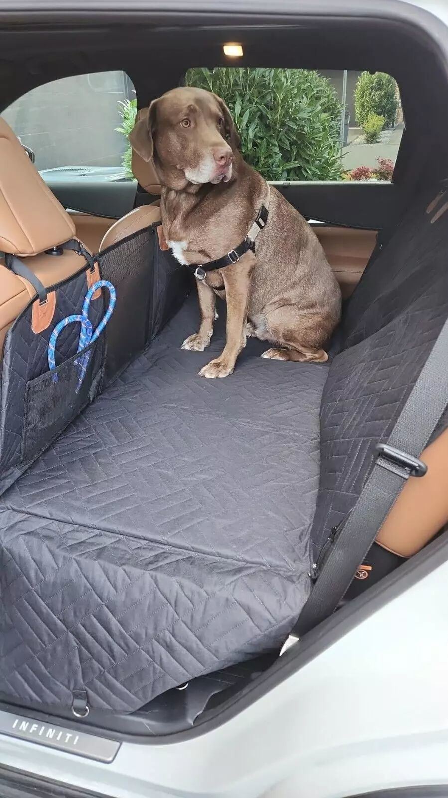 Firm Back Seat Extender for Dogs, Hard Bottom Dog Car Cover Bed Camping Mat