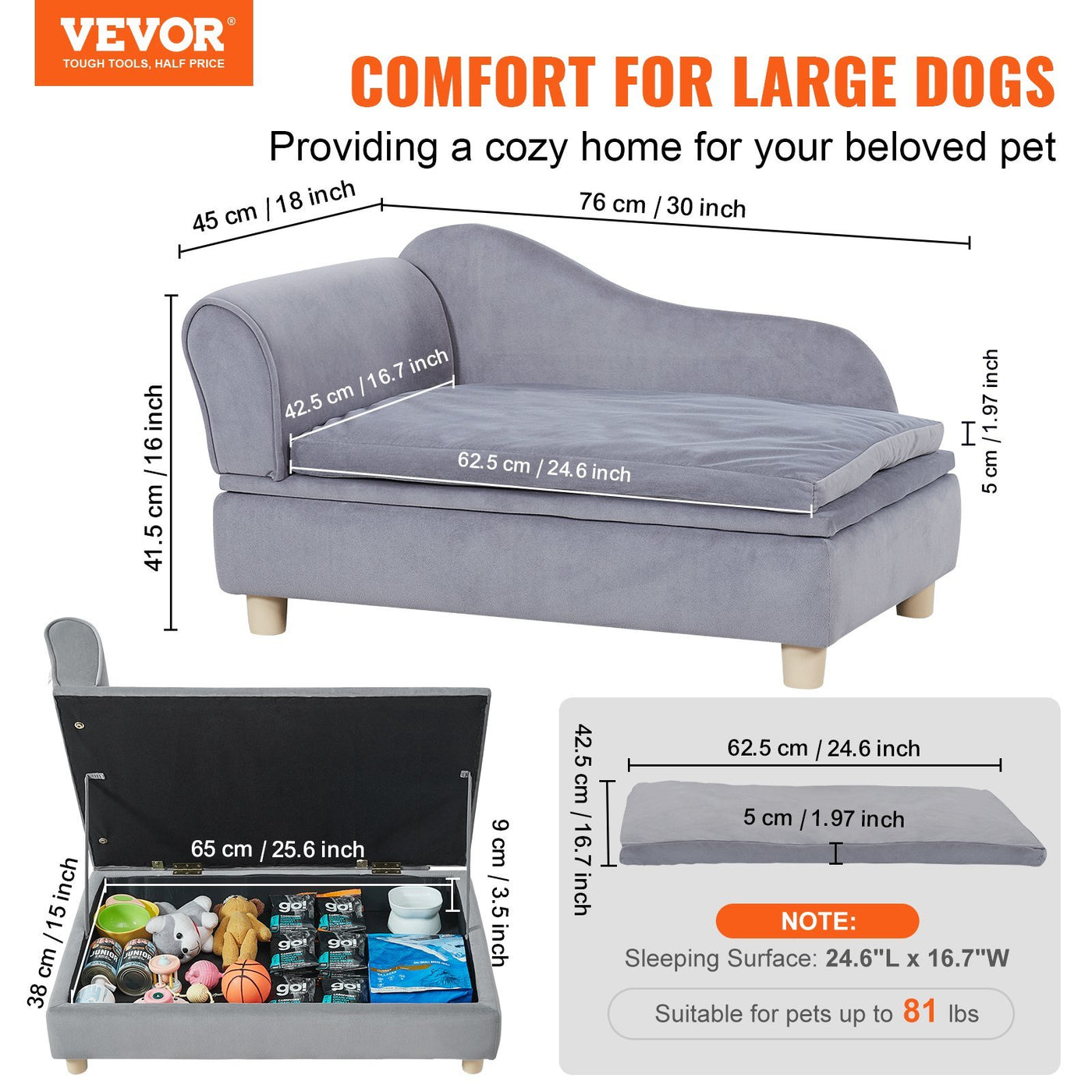 VEVOR Pet Sofa, Dog Couch