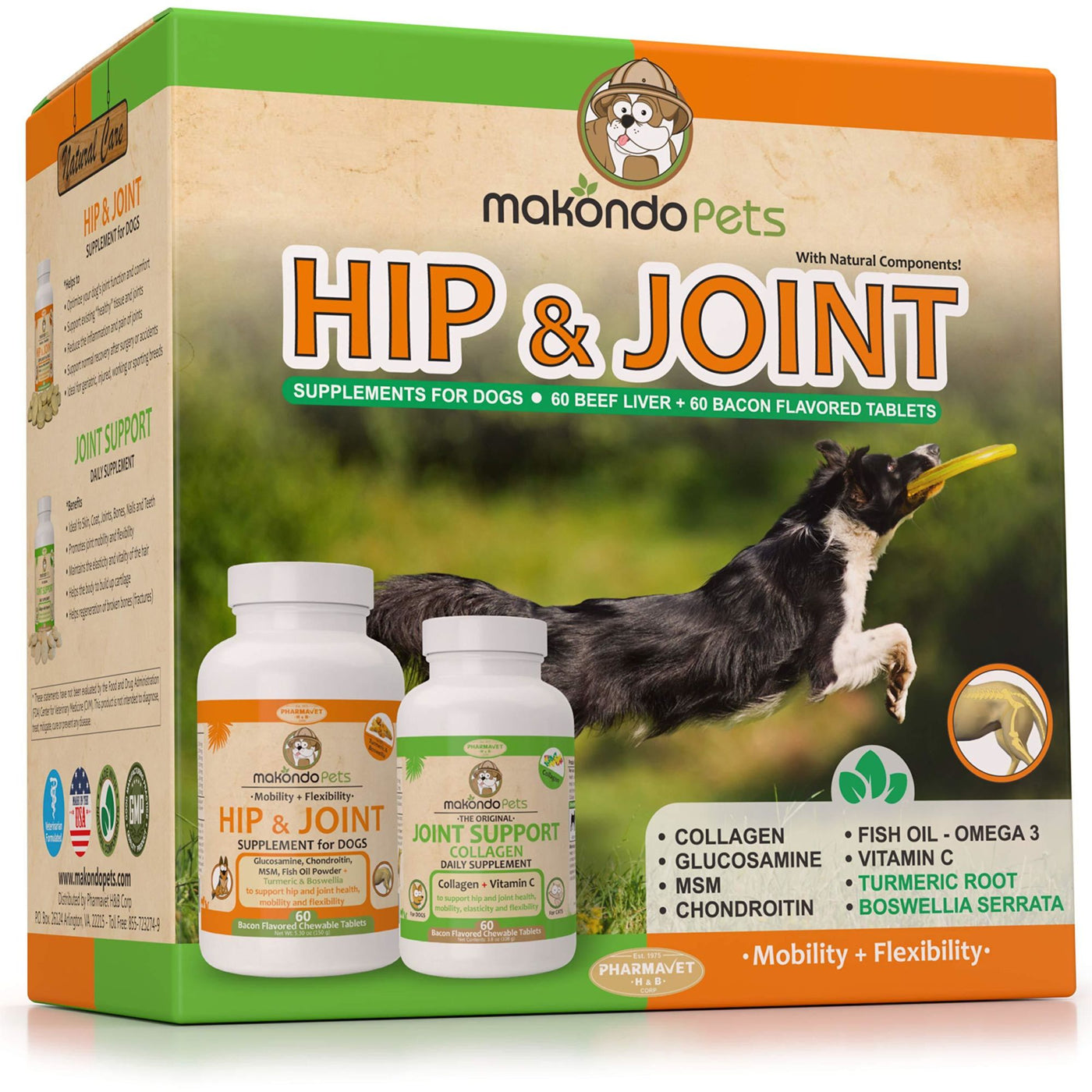 Hip and Joint Supplement for Dogs with Chondroitin Collagen for Dogs Turmeric Boswellia Dog Glucosamine for Dogs & MSM Dog Arthritis Supplement Extend Dog Joint Supplement Large Breed and Small