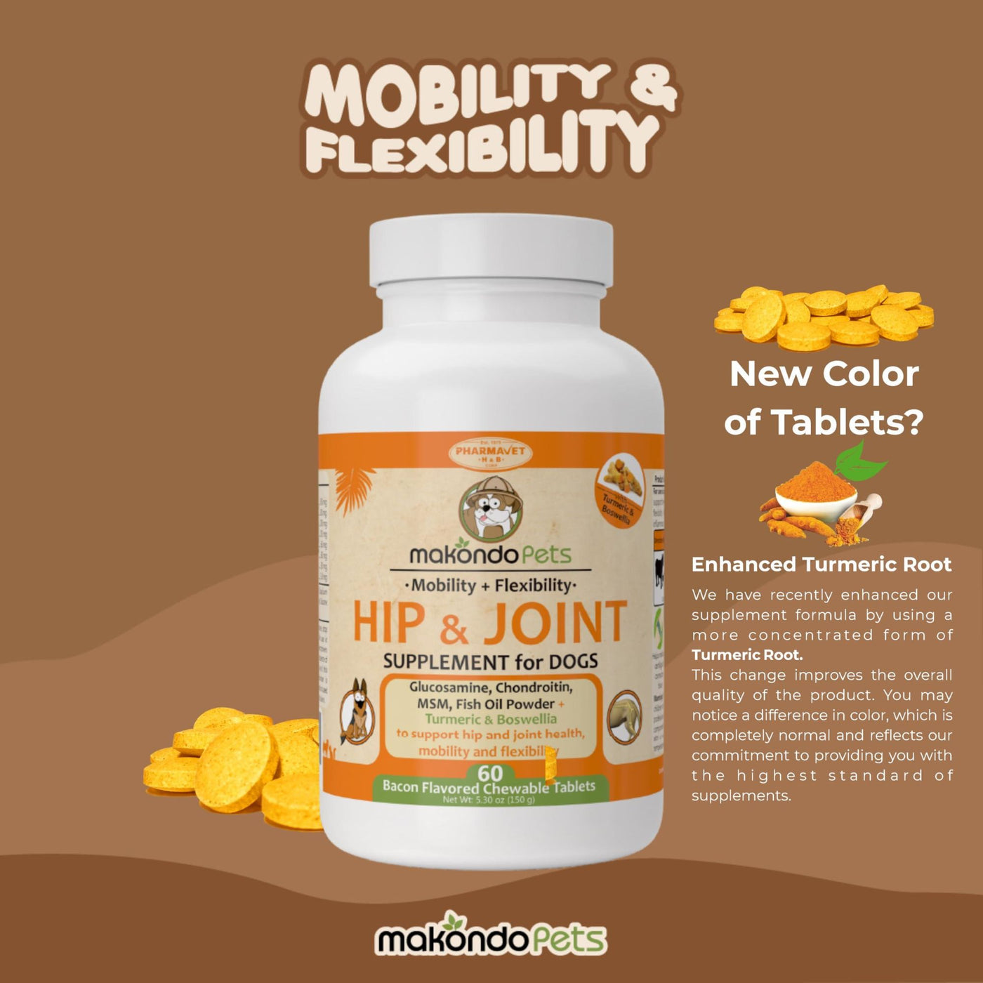 Hip and Joint Supplement for Dogs with Chondroitin Collagen for Dogs Turmeric Boswellia Dog Glucosamine for Dogs & MSM Dog Arthritis Supplement Extend Dog Joint Supplement Large Breed and Small