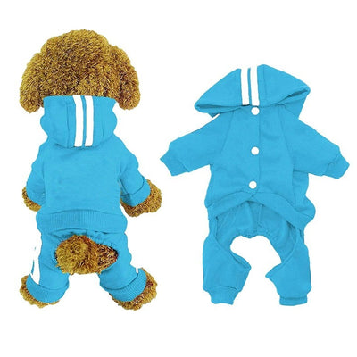 Casual Pet Dog Striped Hoodie Sweatpants Suits