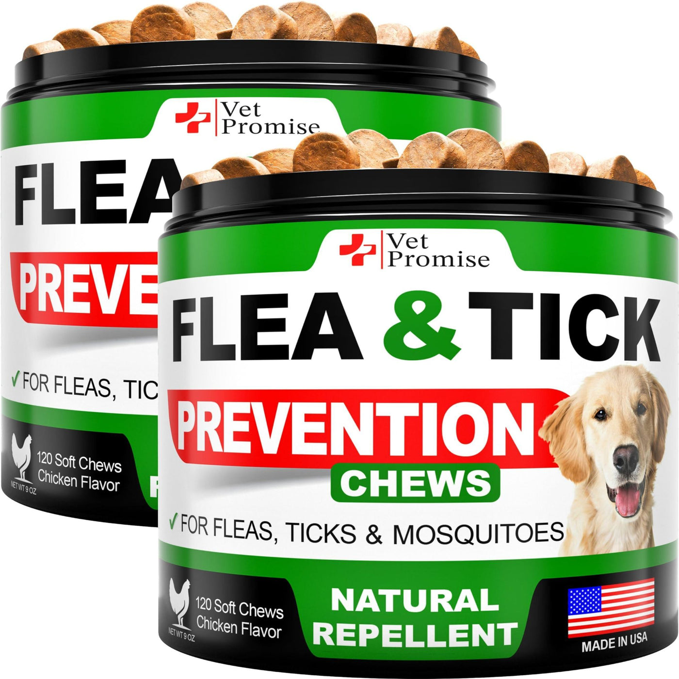 2 Pack Flea and Tick Prevention for Dogs