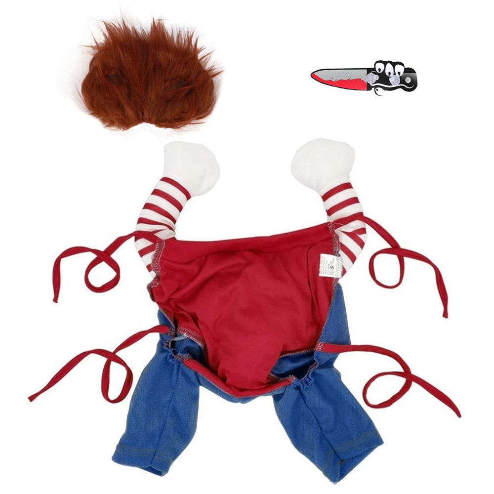 Pet Deadly Doll Costume Chucky Dog Cosplay Halloween Christmas Party Clothes for Dogs