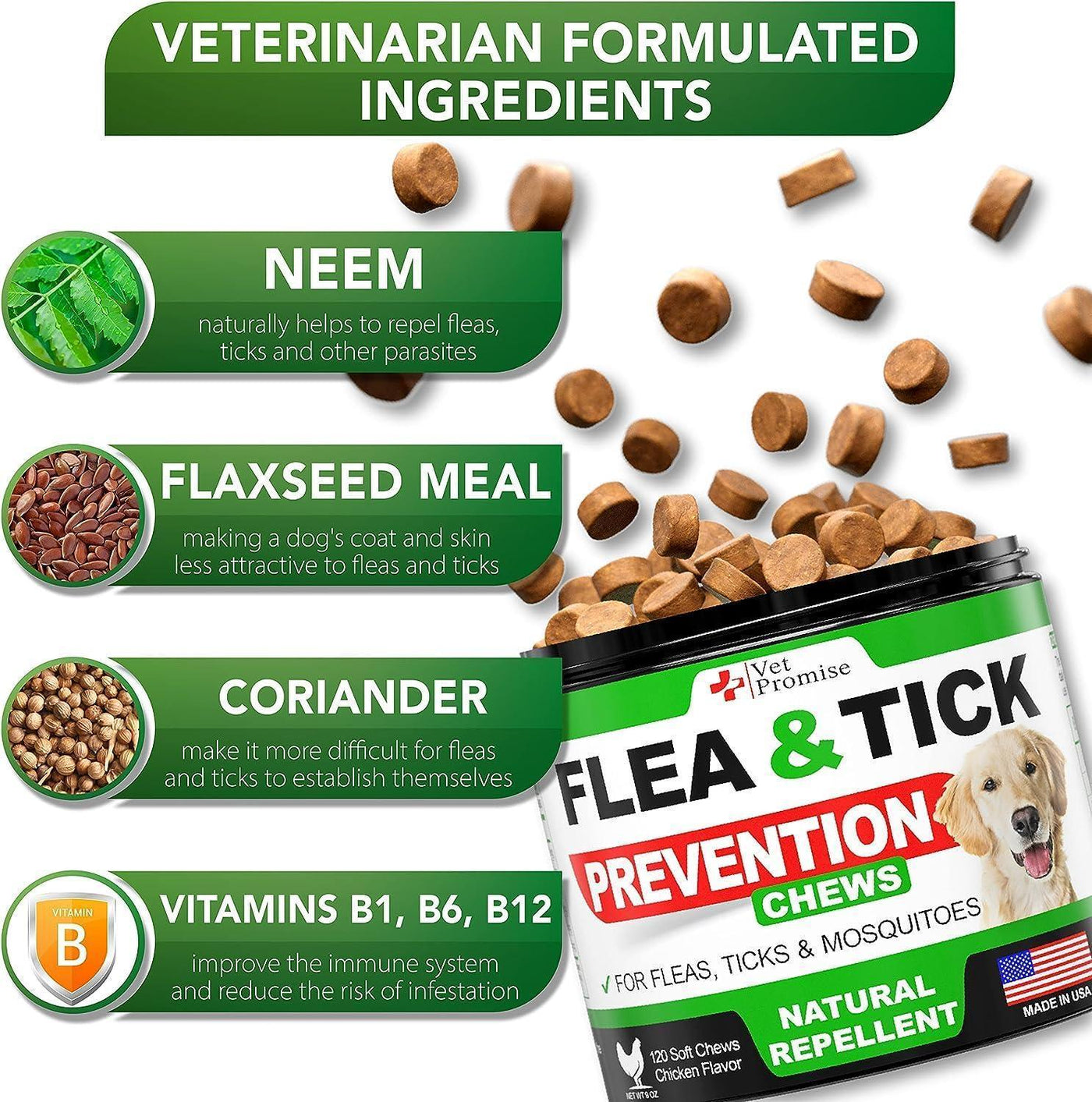 2 Pack Flea and Tick Prevention for Dogs