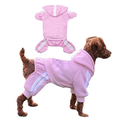 Casual Pet Dog Striped Hoodie Sweatpants Suits