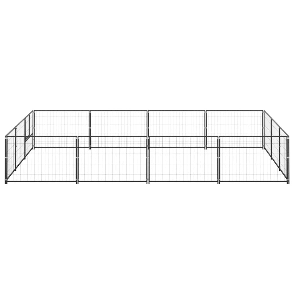 Dog Kennel Black 129.2 ft² Steel