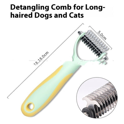 Pets Fur Knot Cutter Dog Grooming Shedding Tools Pet Cat Hair Removal Double-sided Comb Brush